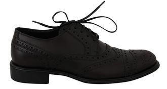 Dolce & Gabbana Zwarte Leren Wingtip Oxford Dresschoenen