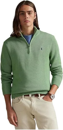 Polo Ralph Lauren Cotton 1/4 Zip Sweater Mens Sweater Outback Green : 2XL