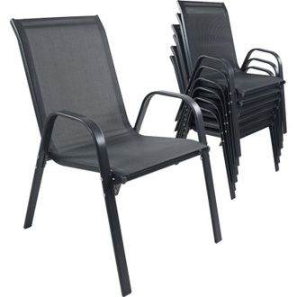 VCM Vcm - 6 Pcs Set Silla De Jard&iacute;n Silla De Jard&iacute;n Apilable Dimensiones Aprox. Al. 89 X An. 56 X T. 73 Cm Sillas De Jard&iacute;n Muebles De Jard&iacute;n - Sonlas (an