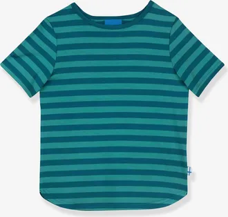 Finkid Gestreiftes M&auml;dchen T-Shirt MAALARI finkid, UV-Schutz aquamarine