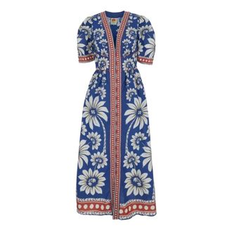 Farm Rio FARM Rio, Midi Dresses, female, Multicolor, Size: XS Luna Maxi Dress