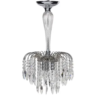 Beliani Beliani - L&aacute;mpara De Techo De Metal Plateado 157 Cm Vidrio Transparente 3 Luces Ara&ntilde;a Orara