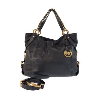 Michael Kors Black Leather Shoulder Bag Tote Bag (Pre-Owned)