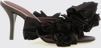 Magda Butrym Sandali mules in taffet&agrave; con rouches e tacco a stiletto