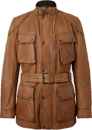 Belstaff Legacy Trialmaster Panther Hand Waxed Leren Jas - Heren - Leren en Su&egrave;de Jassen - Bruin - L - Katoen - Jassen