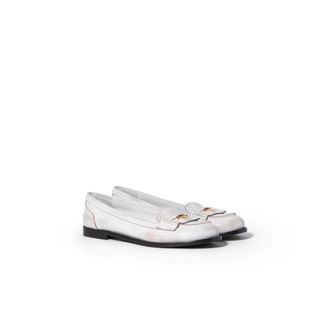 Miu Miu Leather Loafers, Woman, White, Size 38,5