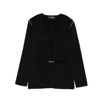 Karl Lagerfeld Cardigans, female, Black, Size: XL Transformer V-neck Cardigan
