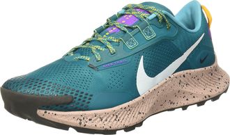 Nike Nike Mens Pegasus Trail 3 Running Shoe, Mystic Teal/dk Smoke Grey-univ Gold-Wild Berry-Fossil Stone-Turquoise Blue, 10 UK