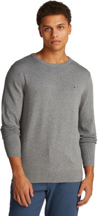 Tommy Hilfiger Mens Essential Cotton Crew Neck Jumper, Grey (Medium Grey Heather), XXL