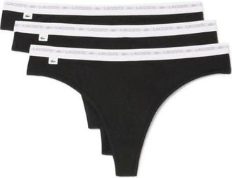 Lacoste 3-Pack Stretch Cotton Thongs in Black at Nordstrom, Size Xx-Small