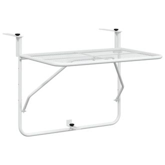 vidaXL Mesa De Balc&oacute;n Acero Blanca 60x40 Cm Vidaxl