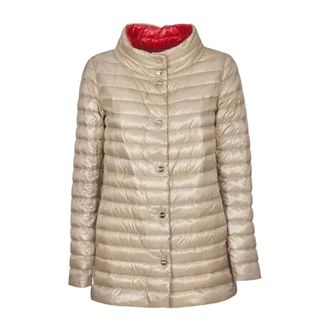 Herno Winter Jackets, female, Beige, Size: 3XL Ultralight Reversible Down Coat
