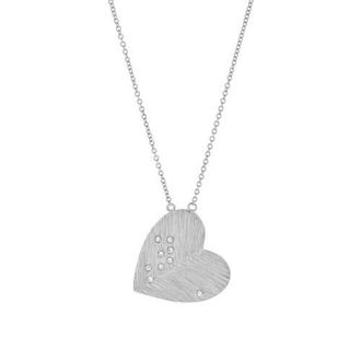 LuvMyJewelry Aether Scattered Diamond Studded Heart Disc Pendant in 14K Gold in 14K White Gold at Nordstrom