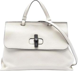 Gucci Pre-owned The Daily Satchel - Dames - Vintage Handtas - Wit - ONE Size - Leer - Vintage