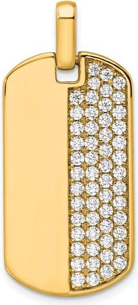 Diamond2Deal 14K Gold Lab Grown Diamond Dog Tag Pendant (1ct, VS, D-E)