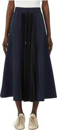 Max Mara Wkdfolk Midi Rok - Dames - Midirokken - Blauw - 2XL - Rokken