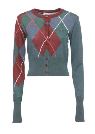 Vivienne Westwood Multicolor Checked Wool-Blend Cardigan