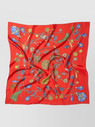 Versace silk twill scarf bio print broken jewels