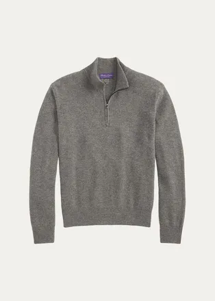 Ralph Lauren Purple Label Mens Textured Cashmere Quarter-Zip Sweater