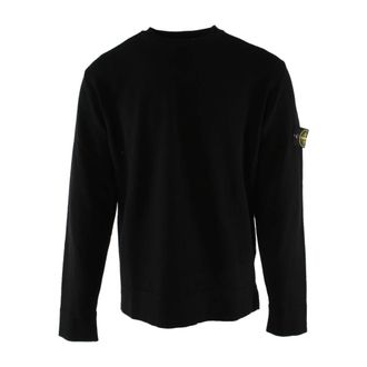 Stone Island Wollen trui met ronde hals - Heren - Ronde hals truien - Zwart - 2XL - Wol - Truien & Vesten