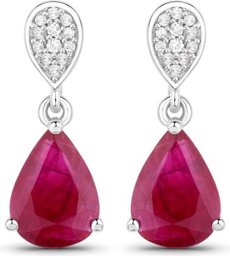 Diana M. Jewels Bkk Ruby Pears 8x6mm - 2Pcs + White Diamond F/C Round 1mm( I1-I2/I color ) - 4Pcs + White Diamond F/C Round 0.80mm( I1-I2/I color ) - 20Pcs ( Push (PB