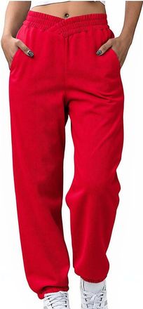 Generic Sweatpants Womens Plus Size Tracksuit Bottoms Joggers Pants with Pockets Sports Trousers Baggy Cross-Over Elastic Waist Trouser Casual Tapered Leg Swe