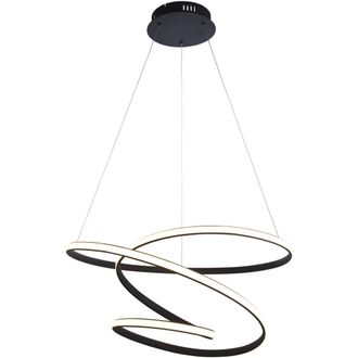Loops Ceiling Pendant Light Fitting - Textured Black & White Diffuser LED Tape Module