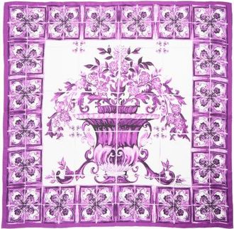 Dolce & Gabbana Mediterraneo Square Silk Scarf in Hp3Oa Azulejos Fdo Viola at Nordstrom