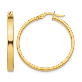 Diamond2Deal 14K Yellow Gold Round Shape Hoop Earrings 30mm