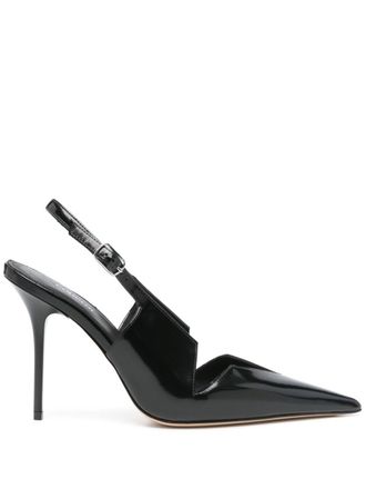 Coperni 1100 Gloss slingback pumps - women - Leather/Calf Leather/Rubber/Calf Leather - 38 - Black