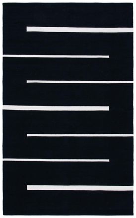 Safavieh Alfombra algod&oacute;n negro/marfil 122 x 183 cm