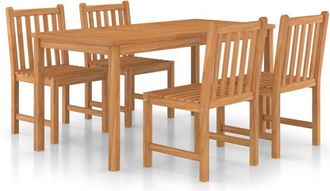 vidaXL Conjunto De Comedor De Jard&iacute;n De 5 Piezas, 160 X 80 Cm, Madera Maciza De Teca Vidaxl