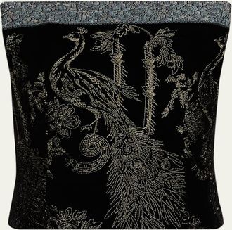 Giorgio Armani Embroidered Peacock Strapless Shirt