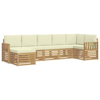 vidaXL Conjunto De Sof&aacute;s De Exterior 7 Pcs Blanco Y Crema Vidaxl