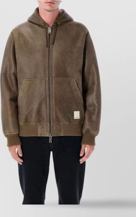 Emporio Armani hooded ribbed hem jacket