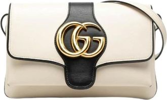 Gucci Pre-owned Cross Body Bags, female, White, Size: ONE SIZE Pre-owned GG Marmont Arli Leather Shoulder Bag
