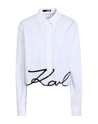 Karl Lagerfeld CROPPED KARL SIGNATURE SHIRT