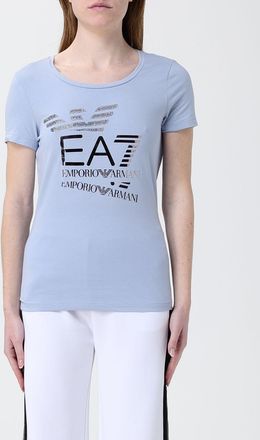 Emporio Armani T-shirts in cotone con logo di strass EA7
