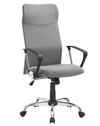 Songmics Silla de oficina ergon&oacute;mica giratoria de tela de color gris