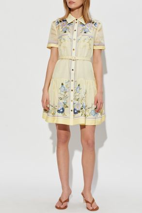 Self Portrait Floral Motif Dress, Womens, Yellow