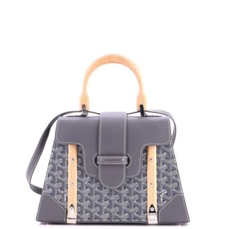 Goyard Saigon Top Handle Bag Coated Canvas with Leather PM