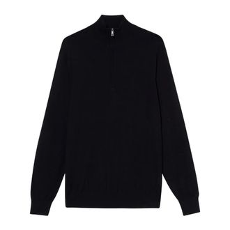 Brooks Brothers Truien & Vesten, Heren, Blauw, 3Xl, Wol, Merino Wol Trui met Halve Rits