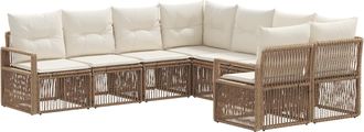 vidaXL Conjunto De Sof&aacute;s De Jard&iacute;n 8 Uds. 8-n&uacute;mero De Plazas Beige Vidaxl