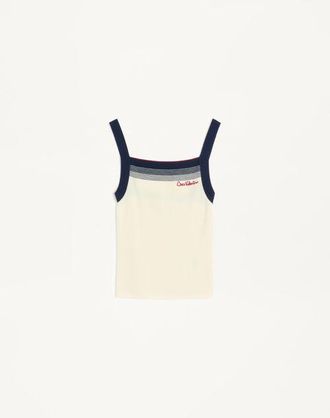 Valentino Wool Top Woman BIRCH/NAVY XXS