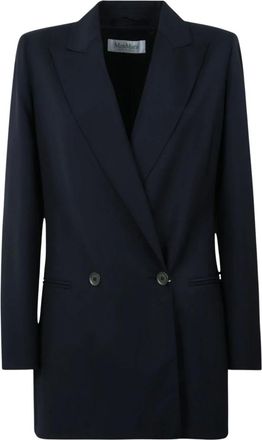Max Mara Jassen, Dames, Blauw, XS, Wol, Bikini Blazer
