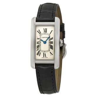 Cartier Pre-owned Cartier Tank Americaine 18 kt White Gold Ladies Watch W2601956