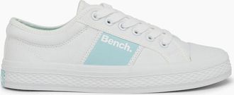 Bench Womens Vicky Canvas Low Top Sneakers with Lettering - White - Size: 6