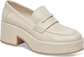 Dolce Vita Yanni VYANNI0104 Loafer Women Ivory Leather Block Heel HTAT1844