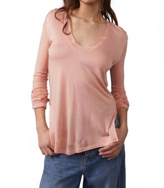 Free People Fresh And Clean Long Sleeve Tee In Coral Mist