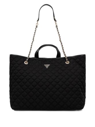 Guess Co quilted chain tote bag - Black